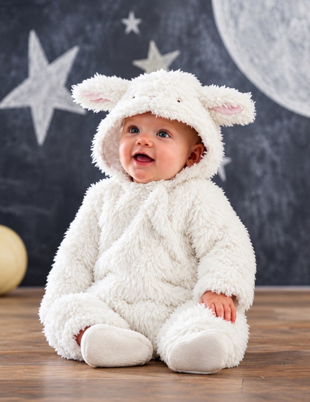 Pottery Barn Kids Baby Lamb Sheep Costume White 6-12 Months